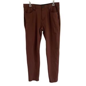 01. Algo Performance Pants Mens 33/34 Moisture Wicking Stretch Bitter Chocolate